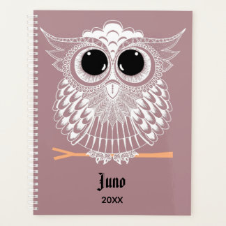 Cute Wise Owl Mandala Doodle Henna Pattern Planner