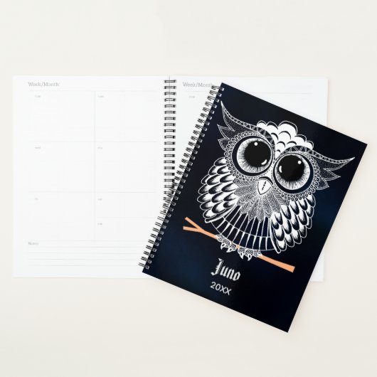 Cute Wise Owl Mandala Doodle Henna Pattern Planner (Display)