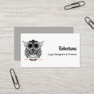 Cute Wise Owl Mandala Doodle Henna Pattern Visitekaartje