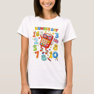Cute Wiskunde Getallen Rekenmachine Nummer Dag T S T-shirt