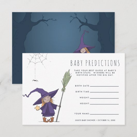 Cute Witch | Baby shower gaming Kaart (Voorkant / Achterkant)