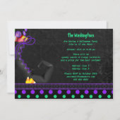 Cute Witch Boot with Snoep Halloween Party Kaart (Achterkant)