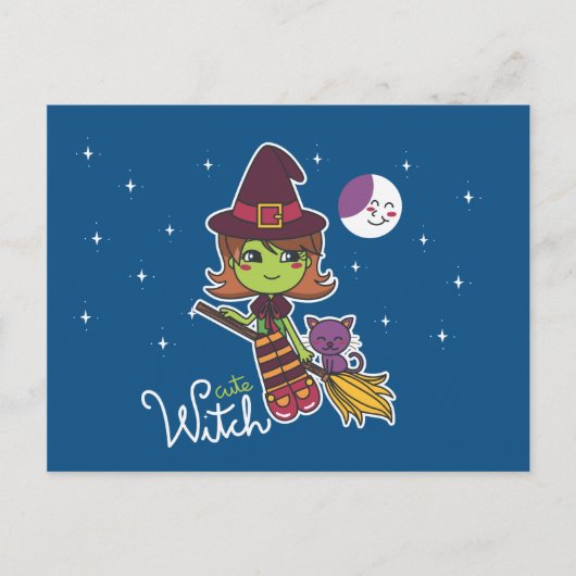 Cute Witch Briefkaart (Voorkant)