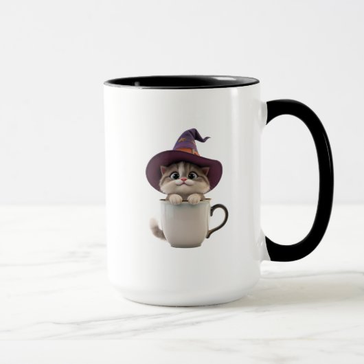 Cute Witch Cat Halloween Coffee Mug (Droite)