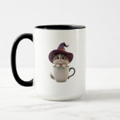 Cute Witch Cat Halloween Coffee Mug (Gauche)