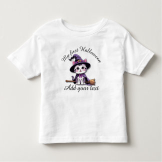 Cute Witch Cat – Kawaii Halloween Toddler Shirt
