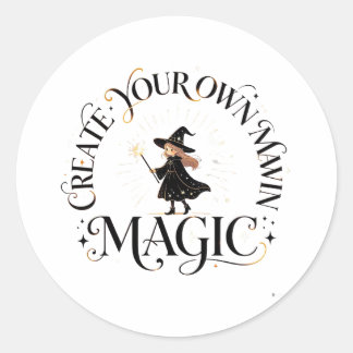 Cute Witch Create Your Own Magic Whimsical Sticker