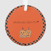 Cute Witch en Cat on Broom Ornament (achterkant)