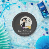 Cute Witch en  Halloween Event Text Papieren Bordje (Feest)