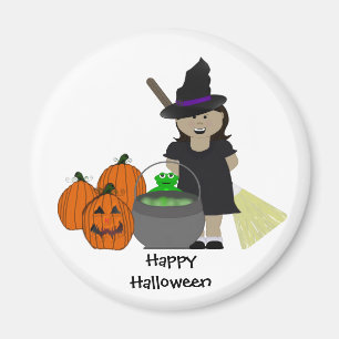 Cute Witch en Hare Brew Magnet Magneet