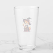 Cute Witch Fox � Magical Halloween Animal Tee Glas (Achterkant)