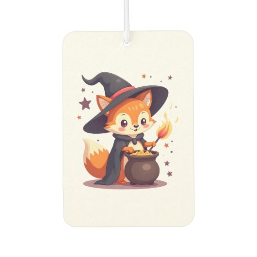 Cute Witch Fox � Magical Halloween Animal Tee Luchtverfrisser (Voorkant)
