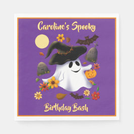 Cute witch ghost trick or treat cemetery servet