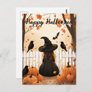 Cute Witch Halloween Briefkaart