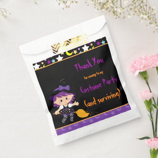 Cute Witch Halloween Costume Party Bedankzakje (Gezegeld)