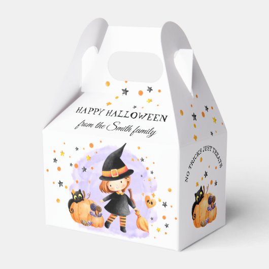 Cute Witch Halloween Favor Box Bedankdoosjes (Voorkant Zijde)