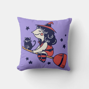 Cute Witch Halloween werpen kussens