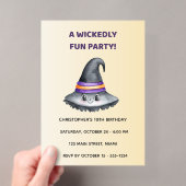 Cute Witch Hat Halloween Acrylic Invitation (In situ (ordinateur de poche))