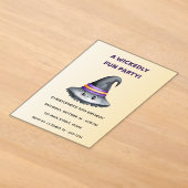 Cute Witch Hat Halloween Acrylic Invitation (Poser)