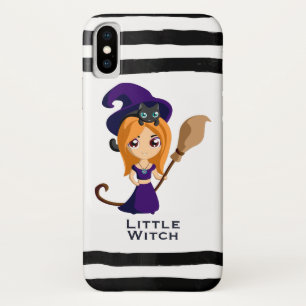 Cute Witch in Paars Pet Halloween iPhone X Hoesje
