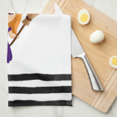 Cute Witch in Paars Pet Halloween Theedoek (Quarter Fold)