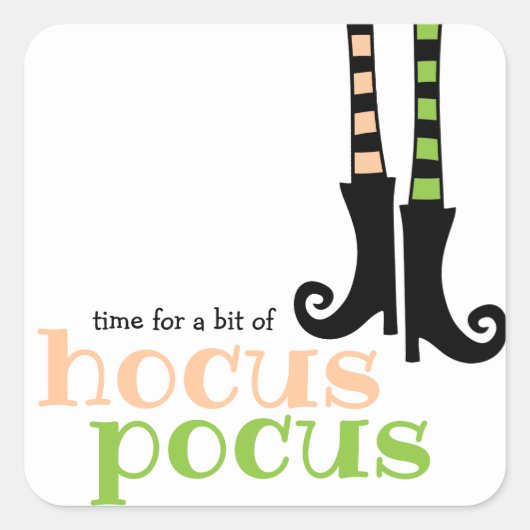 Cute Witch Leggings Boots Hocus Pocus Halloween Vierkante Sticker (Voorkant)