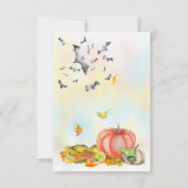 Cute Witch Mouse op de pompoen Kaart (Achterkant)