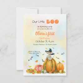 Cute Witch Mouse op de pompoen Kaart