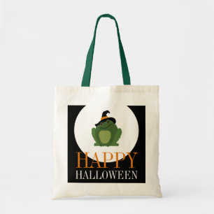 Cute Witch Toad, Halloween Tote Bag
