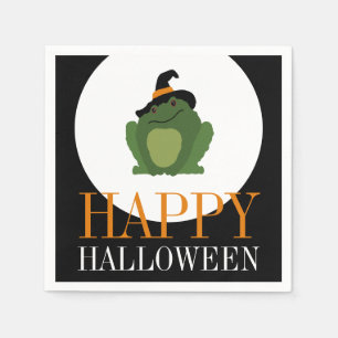 Cute Witch Toad, Happy Halloween Servet