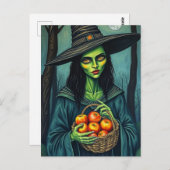 Cute Witch With Apples Briefkaart (Voorkant / Achterkant)