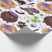 Cute Witches Brew Halloween Pattern Cadeaupapier (Hoek)