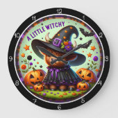 Cute Witchy Highland Cow Grote Klok (Voorkant)