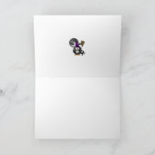 Cute Witchy Penguin met Halloween Scene Kaart (Binnen)