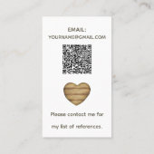 Cute Witte Eend Hart Oppas QR Code Visitekaartje (Achterkant)