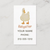Cute Witte Eend Hart Oppas QR Code Visitekaartje (Voorkant)