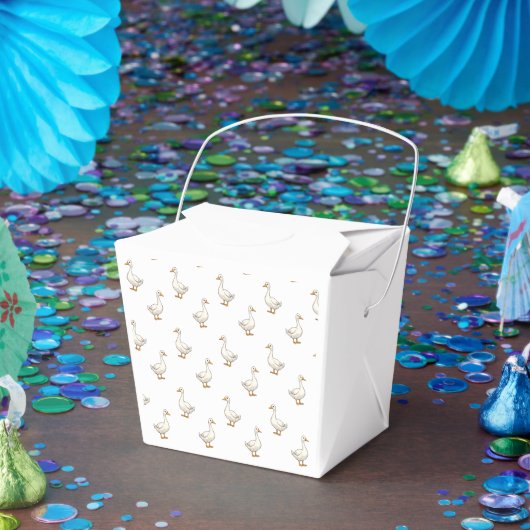 Cute Witte Gans Patroon Bedankdoosjes (Feest)