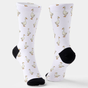 Cute Witte Gans Patroon Sokken