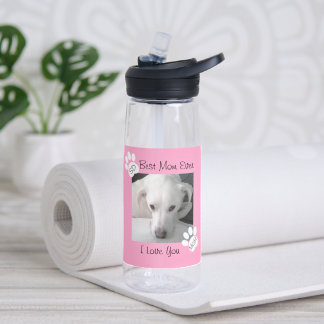 Cute witte hond foto en poten Beste moeder ooit Ro Waterfles