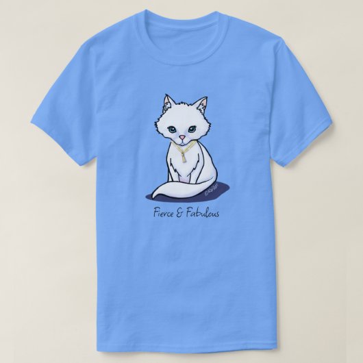 Cute Witte Kat T-Shirt (Design voorkant)