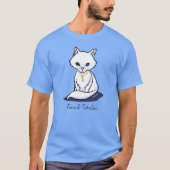 Cute Witte Kat T-Shirt (Voorkant)