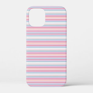 Cute witte roze strepen iPhone 12 mini hoesje