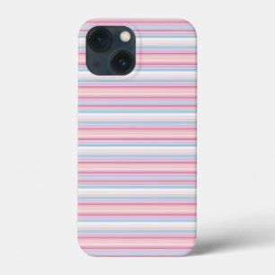 Cute witte roze strepen iPhone 13 mini hoesje