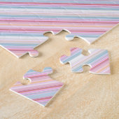 Cute witte roze strepen legpuzzel (Zijkant)