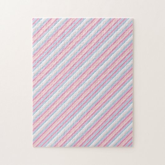 Cute witte roze strepen legpuzzel (Verticaal)