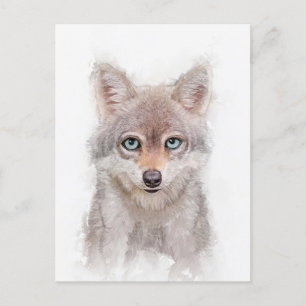 Cute Wolf Cub Portret Briefkaart