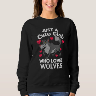 Cute Wolf Girls Women Forest Animal Wolf Trui