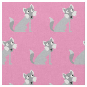 Cute Wolf Kind Baby Nursery Pink Stof