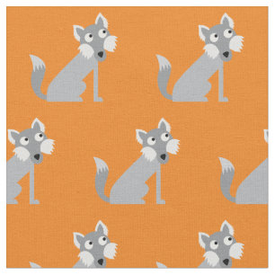 Cute Wolf Kind Baby Nursery Sinaasappel Stof
