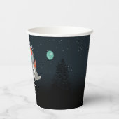 Cute Wolf Pack Woodland Moon Howling Birthday Papieren Bekers (Achterkant)